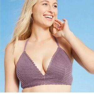 Purple Crochet Bathing Suit top